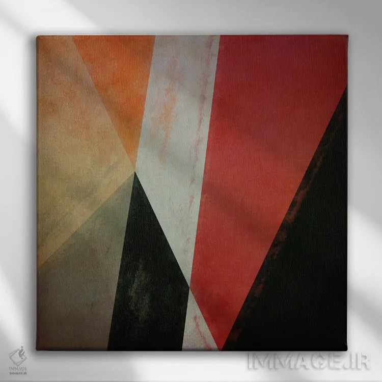 تابلو هندسی با مثلثها XXIII اثر آنجِل استوز - نمای روبهرو روی دیوار