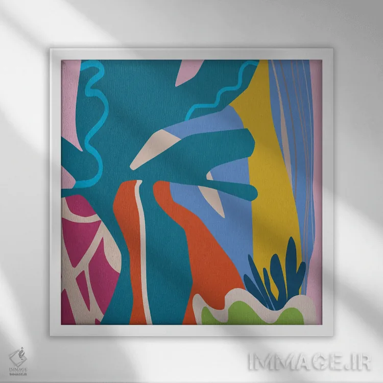 تابلو برگهای گرمسیری ۷ اثر آنجِل استوز - نمای قابدار سفید