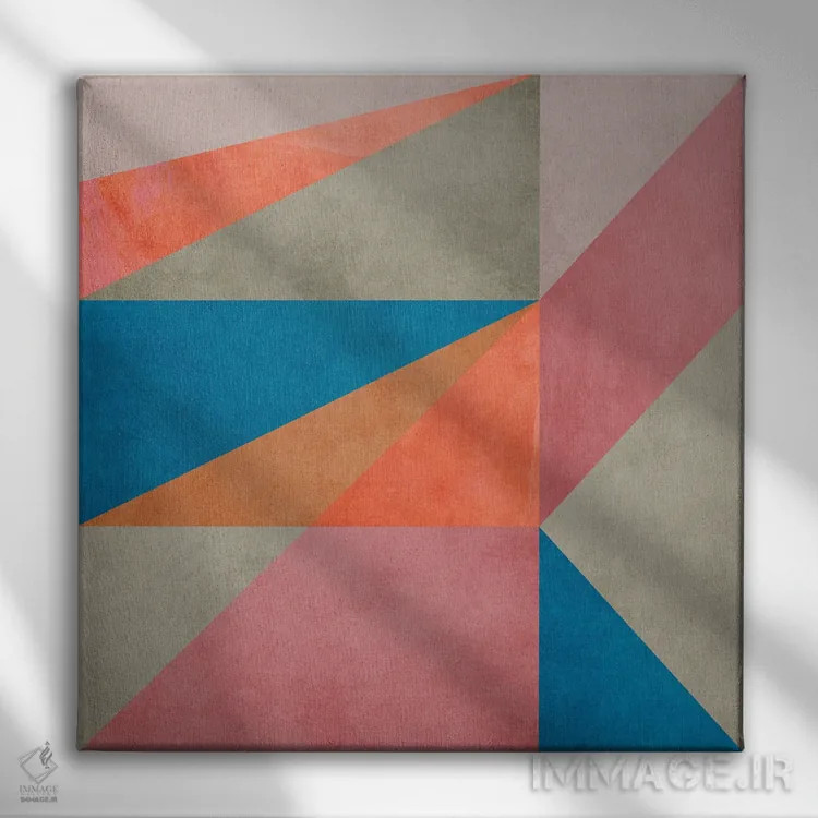 تابلو هندسی با مثلثها XXV اثر آنجِل استوز - نمای روبهرو روی دیوار