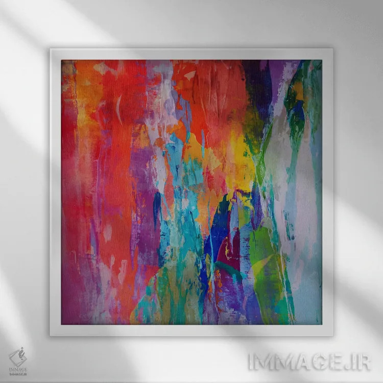 تابلو ضربههای قلم XV اثر آنجِل استوز - نمای قابدار سفید