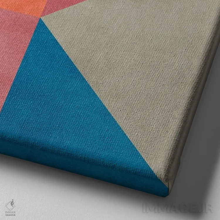 تابلو هندسی با مثلثها XXV اثر آنجِل استوز - نمای نزدیک بافت بوم