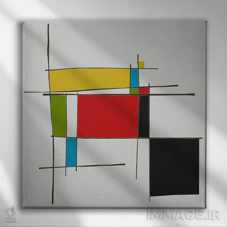 تابلو یاد موندریان II اثر آنجِل استوز - نمای روبهرو روی دیوار