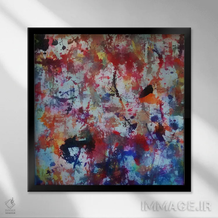 تابلو چنباور ضربه قلم اثر آنجِل استوز - نمای قابدار مشکی