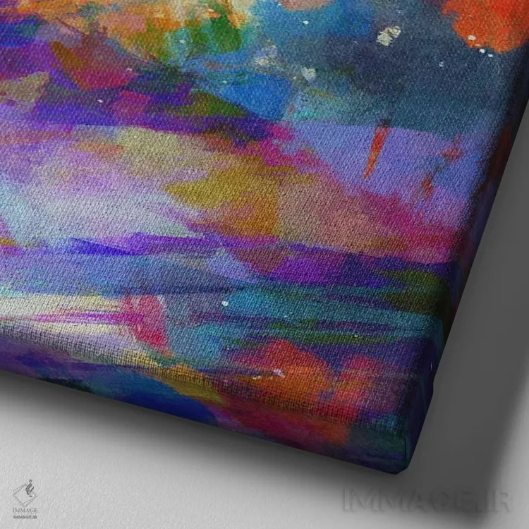 تابلو چنباور ضربه قلم II اثر آنجِل استوز - نمای نزدیک بافت بوم