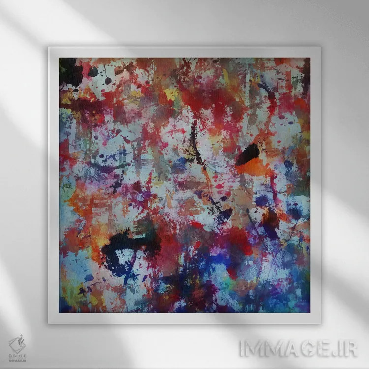 تابلو چنباور ضربه قلم اثر آنجِل استوز - نمای قابدار سفید