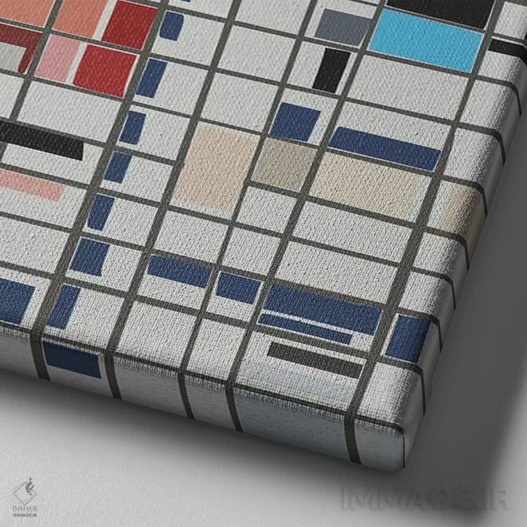 تابلو یاد موندریان اثر آنجِل استوز - نمای نزدیک بافت بوم