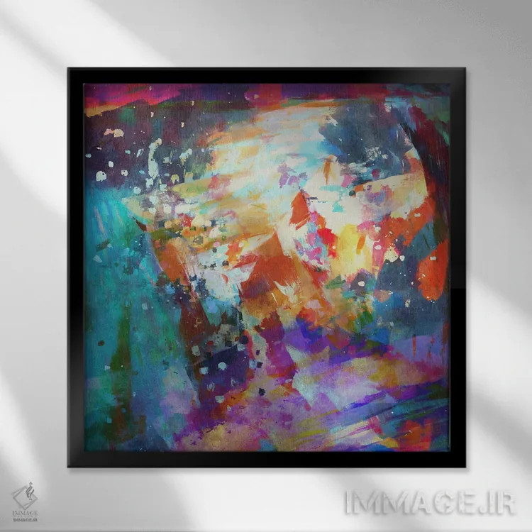 تابلو چنباور ضربه قلم II اثر آنجِل استوز - نمای قابدار مشکی