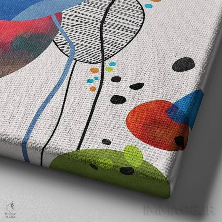 تابلو باغ شاد IV اثر آنجِل استوز - نمای نزدیک بافت بوم