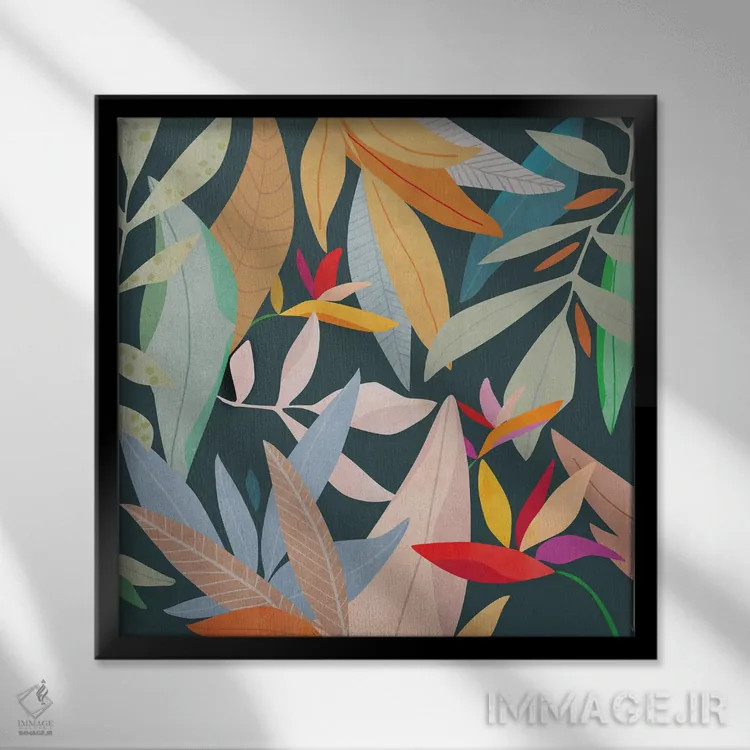 تابلو باغ گرمسیری VII اثر آنجِل استوز - نمای قابدار مشکی