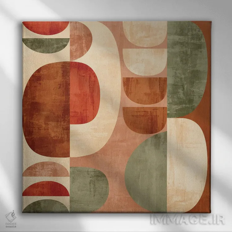 تابلو قطعات گرد شمارهٔ پانزده اثر آنجِل استوز - نمای روبهرو روی دیوار