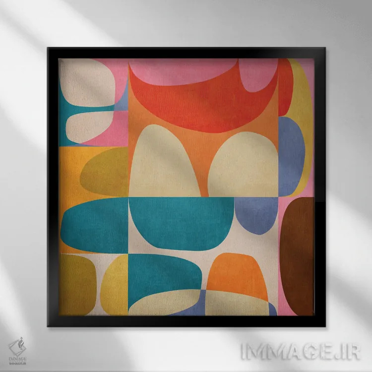 تابلو قطعات رنگی شمارهٔ دوازده اثر آنجِل استوز - نمای قابدار مشکی