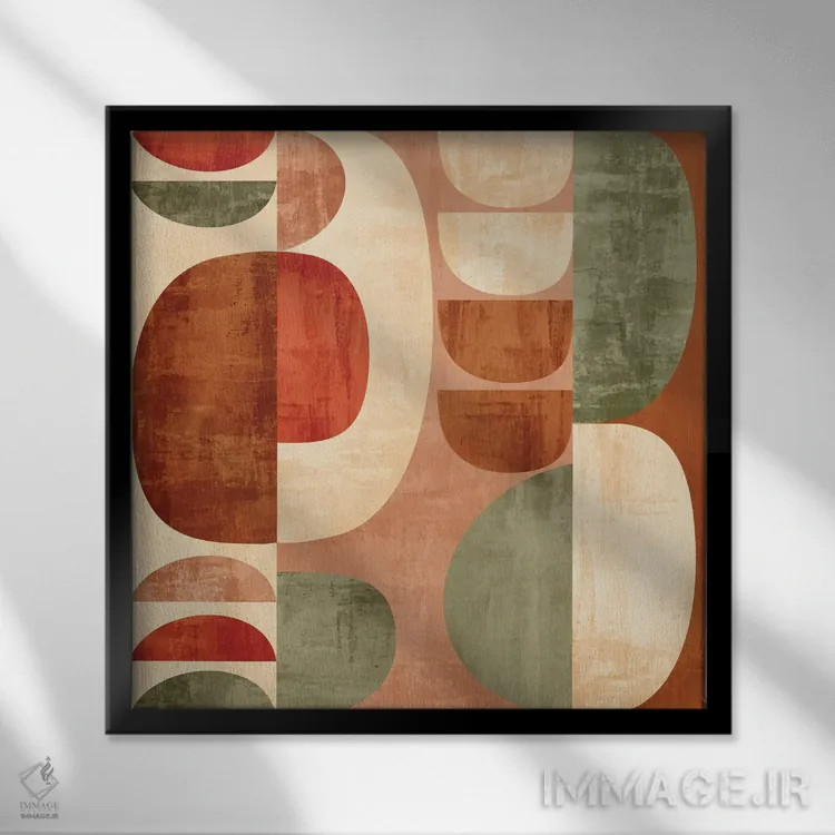 تابلو قطعات گرد شمارهٔ پانزده اثر آنجِل استوز - نمای قابدار مشکی