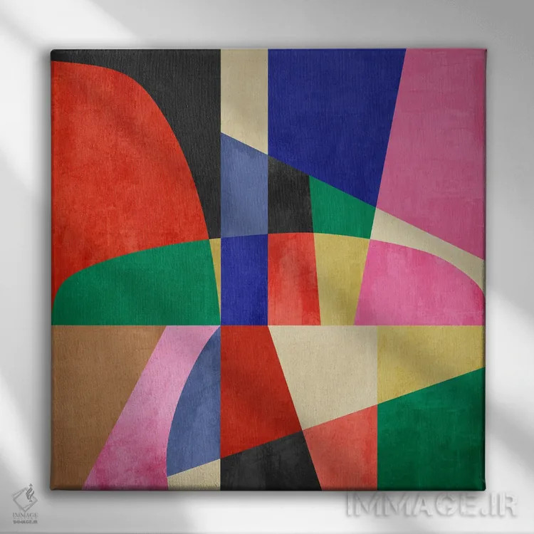 تابلو ساختار هندسی شمارهٔ پنجاه اثر آنجِل استوز - نمای روبهرو روی دیوار