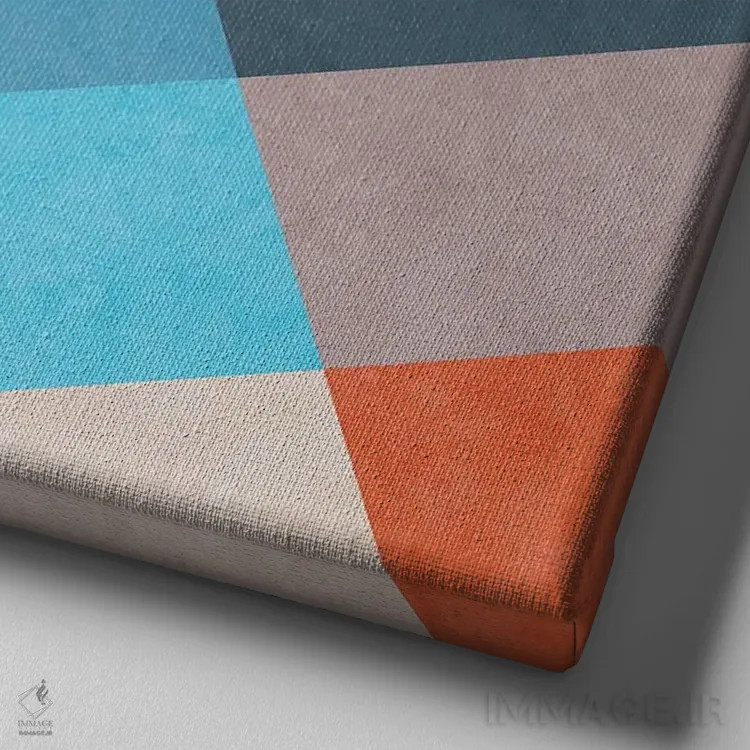 تابلو مفهوم هندسی شمارهٔ صد و چهارده اثر آنجِل استوز - نمای نزدیک بافت بوم