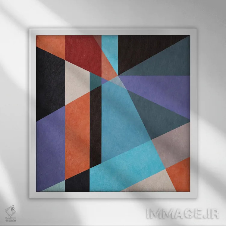 تابلو مفهوم هندسی شمارهٔ صد و چهارده اثر آنجِل استوز - نمای قابدار سفید