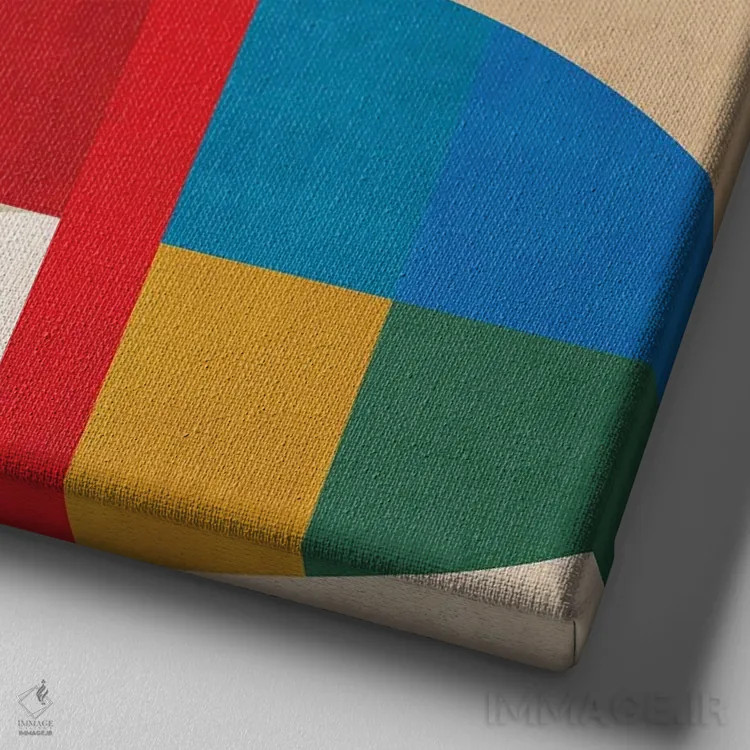 تابلو ساختار هندسی شمارهٔ پنجاه و شش اثر آنجِل استوز - نمای نزدیک بافت بوم