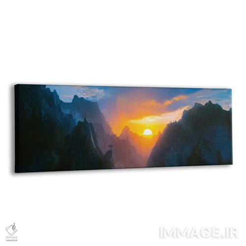 تابلو طلوع طلایی بر فراز کوهها اثر آنجِل استوز - نمای پرسپکتیو محصول
