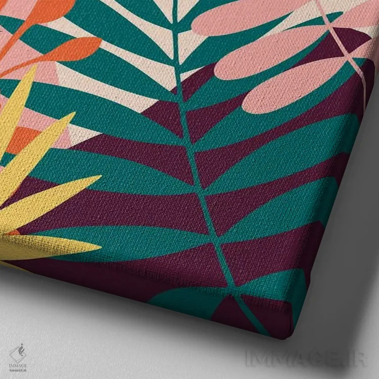 تابلو باغ گرمسیری اثر آنجِل استوز - نمای نزدیک بافت بوم