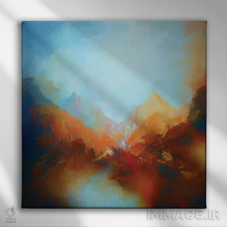تابلو منظره کوهستانی اثر آنجِل استوز - نمای روبهرو روی دیوار