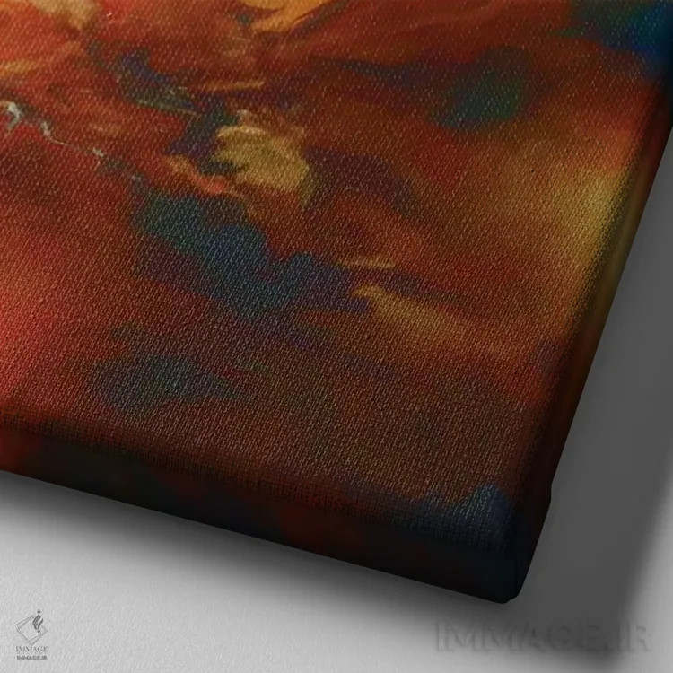 تابلو منظره کوهستانی اثر آنجِل استوز - نمای نزدیک بافت بوم