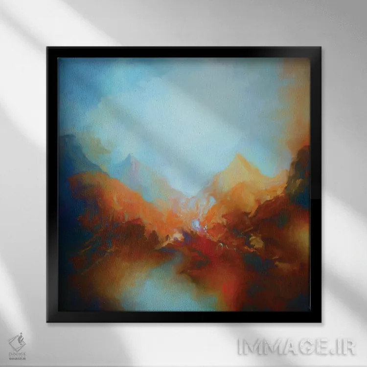 تابلو منظره کوهستانی اثر آنجِل استوز - نمای قابدار مشکی