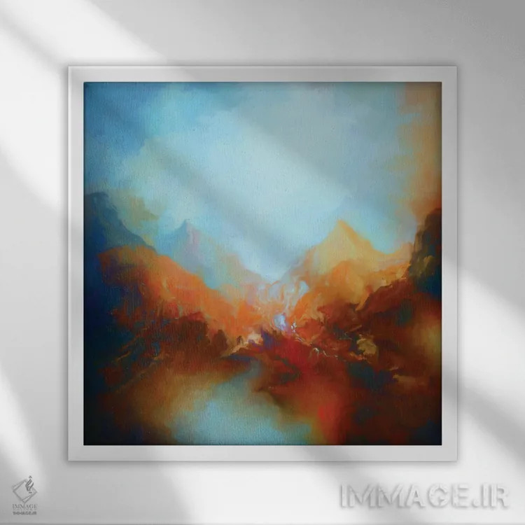 تابلو منظره کوهستانی اثر آنجِل استوز - نمای قابدار سفید