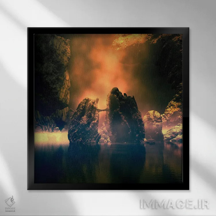 تابلو درخشش اسرارآمیز اثر آنجِل استوز - نمای قابدار مشکی