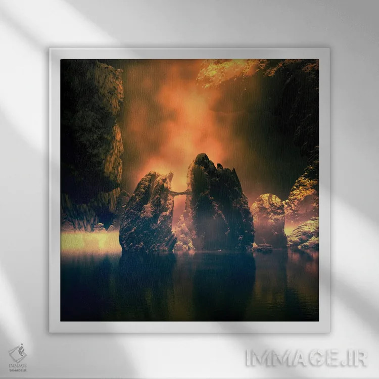 تابلو درخشش اسرارآمیز اثر آنجِل استوز - نمای قابدار سفید