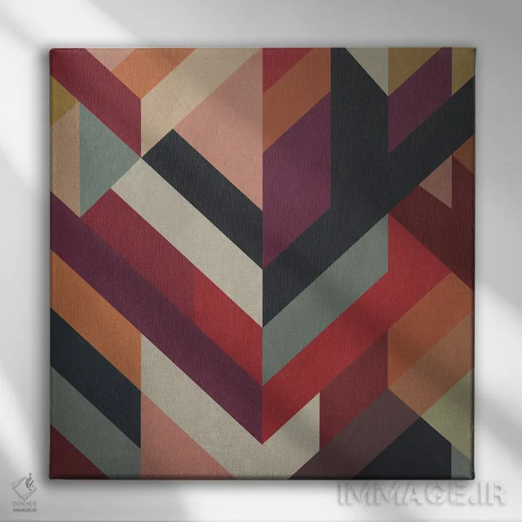 تابلو تقاطع خطوط مورب II اثر آنجِل استوز - نمای روبهرو روی دیوار