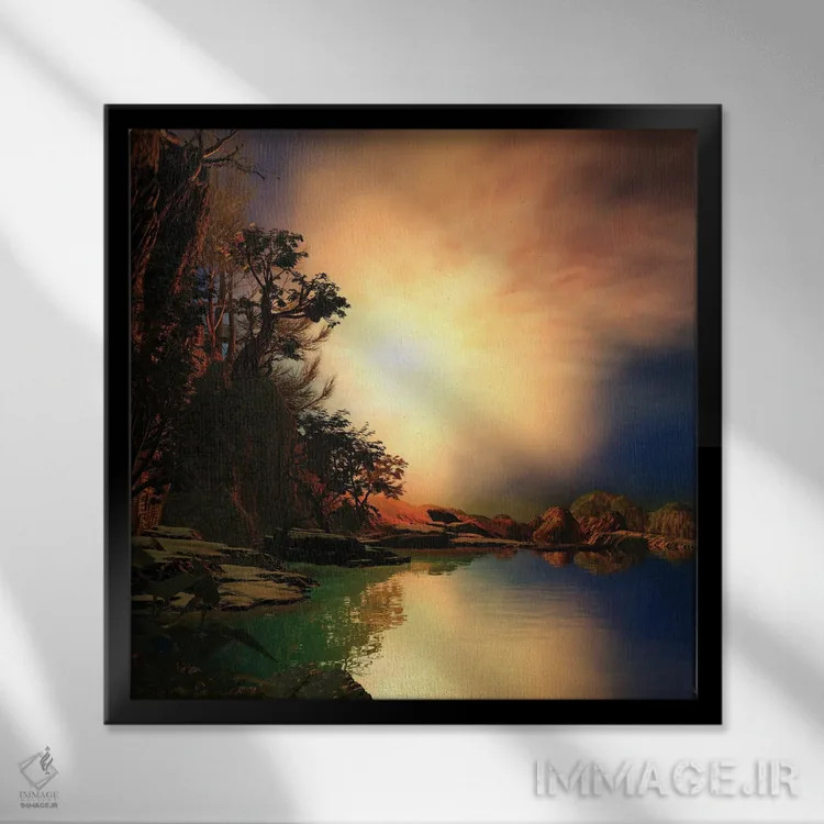 تابلو آرام و رازآلود اثر آنجِل استوز - نمای قابدار مشکی