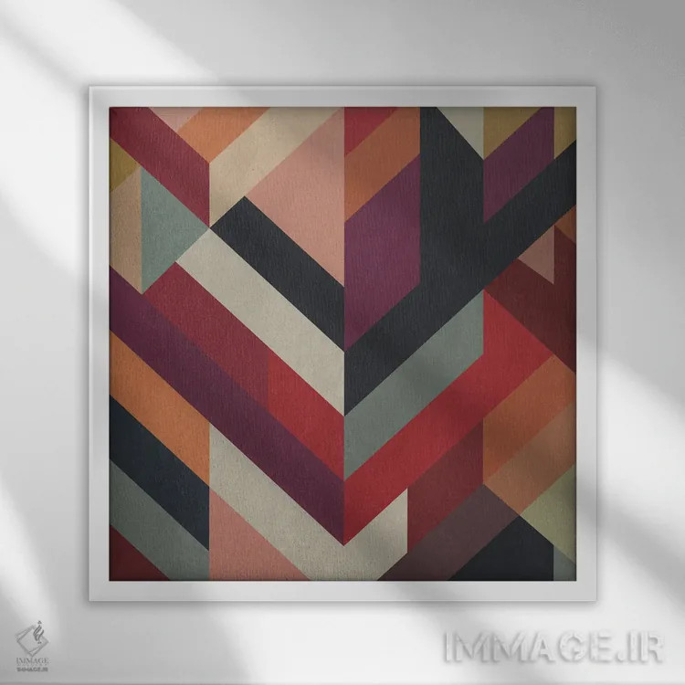 تابلو تقاطع خطوط مورب II اثر آنجِل استوز - نمای قابدار سفید