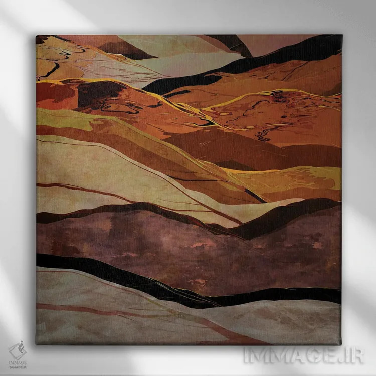 تابلو کوههای رنگارنگ V اثر آنجِل استوز - نمای روبهرو روی دیوار
