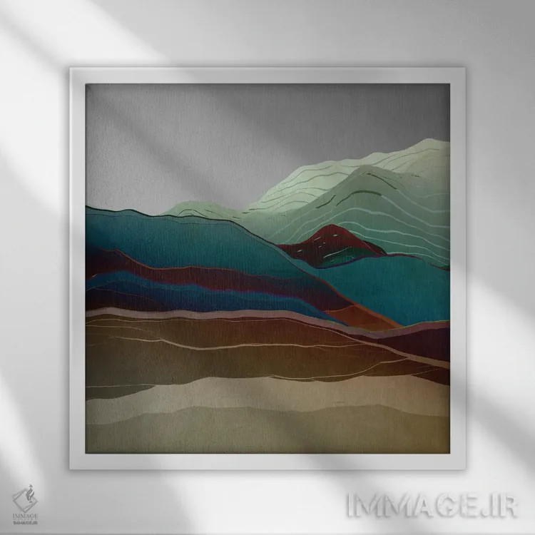 تابلو کوههای زیبا XV اثر آنجِل استوز - نمای قابدار سفید