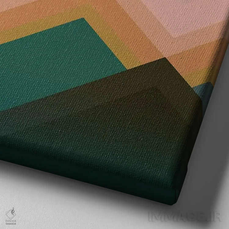 تابلو غروب خورشید در کوهها III اثر آنجِل استوز - نمای نزدیک بافت بوم