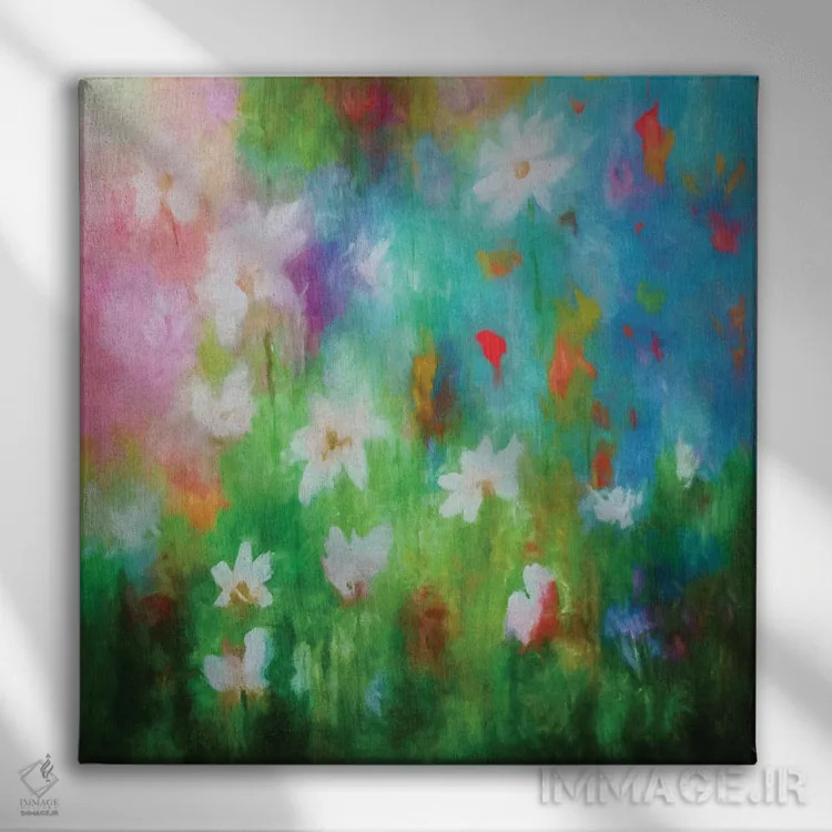 تابلو گلهای وحشی شماره شش اثر آنجِل استوز - نمای روبهرو روی دیوار