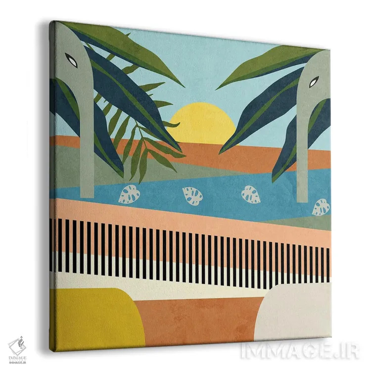 تابلو فیلها در طبیعت اثر آنجِل استوز - نمای پرسپکتیو محصول