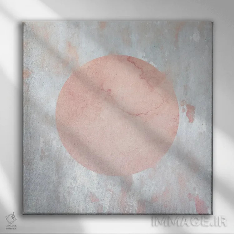 تابلو ماه بزرگ صورتی اثر آنجِل استوز - نمای روبهرو روی دیوار