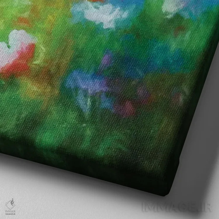 تابلو گلهای وحشی شماره شش اثر آنجِل استوز - نمای نزدیک بافت بوم