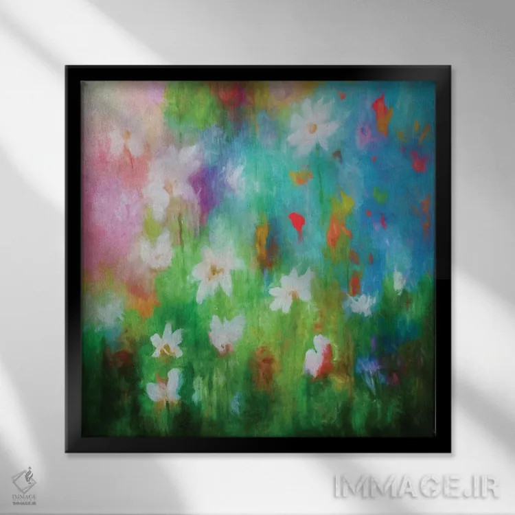 تابلو گلهای وحشی شماره شش اثر آنجِل استوز - نمای قابدار مشکی