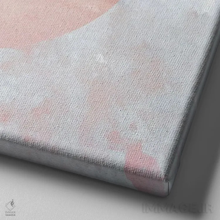 تابلو ماه بزرگ صورتی اثر آنجِل استوز - نمای نزدیک بافت بوم