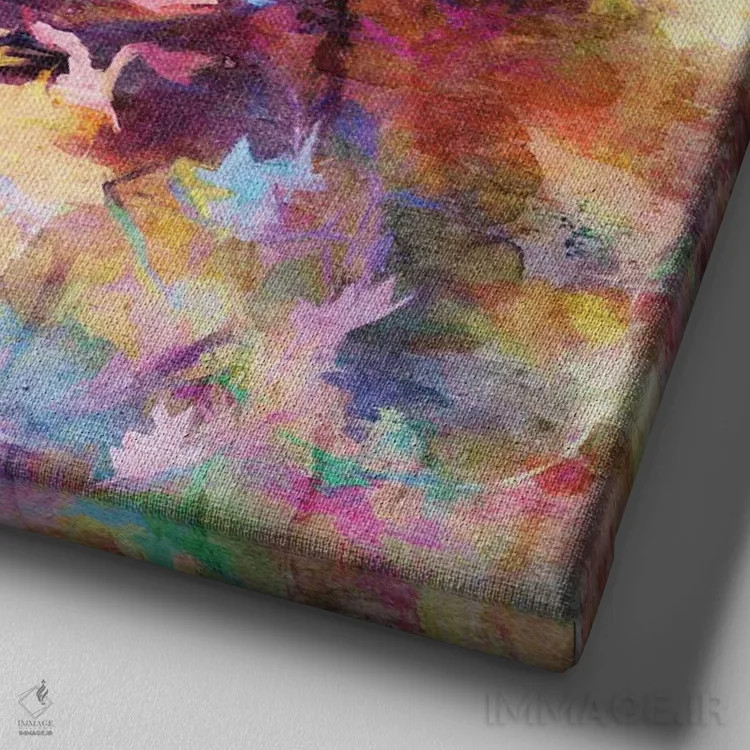 تابلو رنگهای پاییزی شماره چهار اثر آنجِل استوز - نمای نزدیک بافت بوم