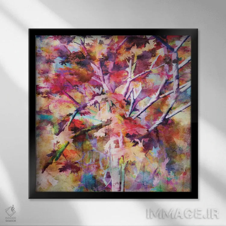 تابلو رنگهای پاییزی شماره چهار اثر آنجِل استوز - نمای قابدار مشکی