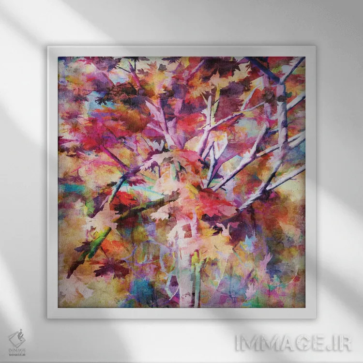 تابلو رنگهای پاییزی شماره چهار اثر آنجِل استوز - نمای قابدار سفید