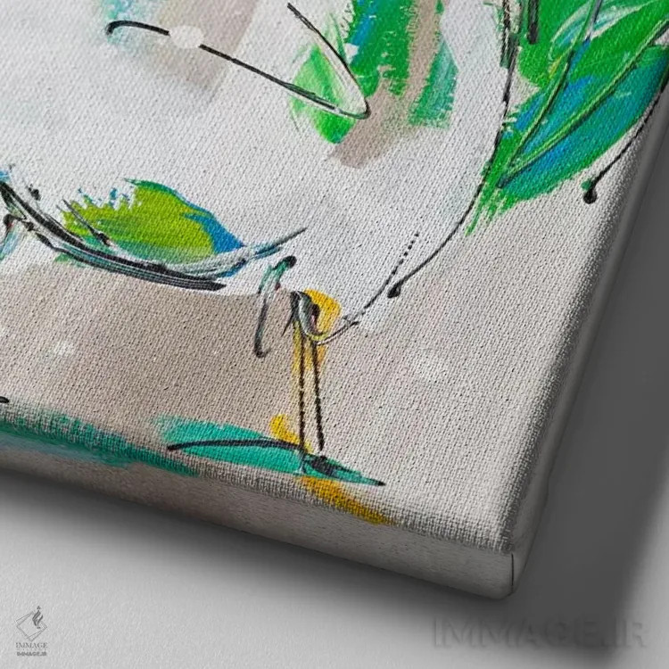 تابلو خروسها در حال صحبت اثر آرت فیوره - نمای نزدیک بافت بوم