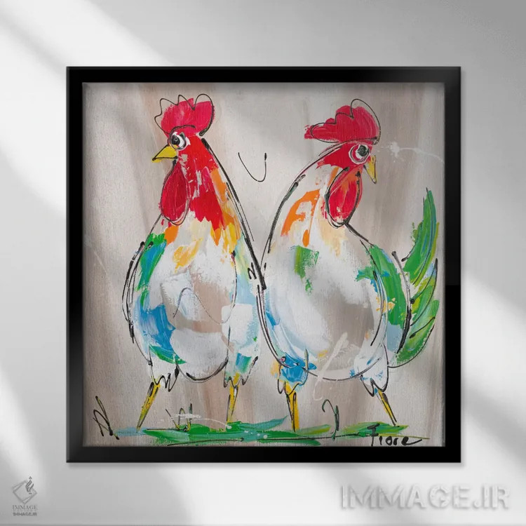 تابلو من و برادرم اثر آرت فیوره - نمای قابدار مشکی