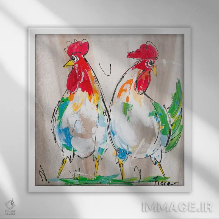 تابلو من و برادرم اثر آرت فیوره - نمای قابدار سفید