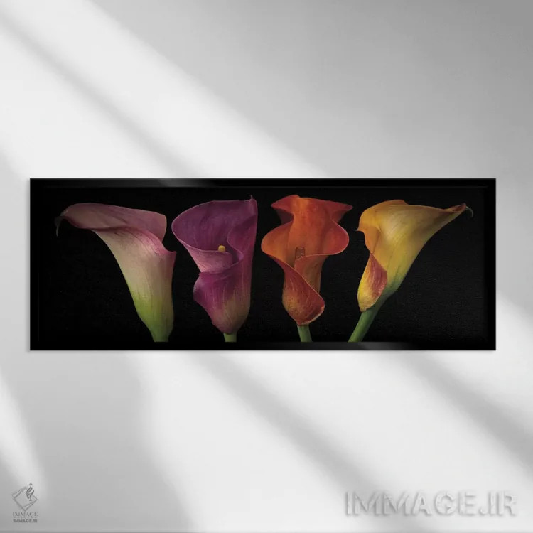 تابلو زنبق کالای جواهری اثر آصاف فرانک - نمای قابدار مشکی