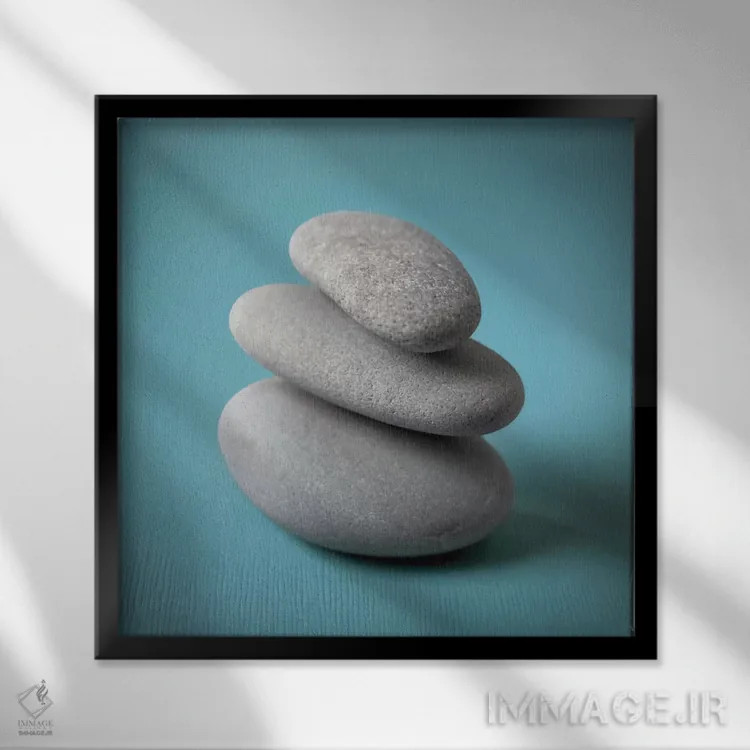 تابلو هنر سنگی اول اثر آصاف فرانک - نمای قابدار مشکی