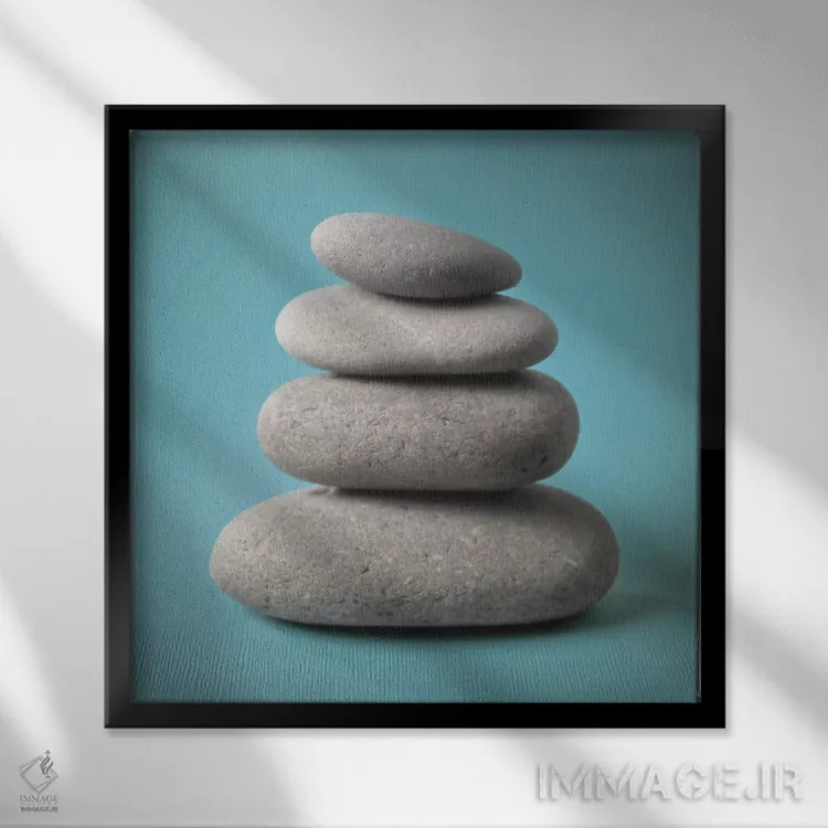 تابلو هنر سنگی دوم اثر آصاف فرانک - نمای قابدار مشکی