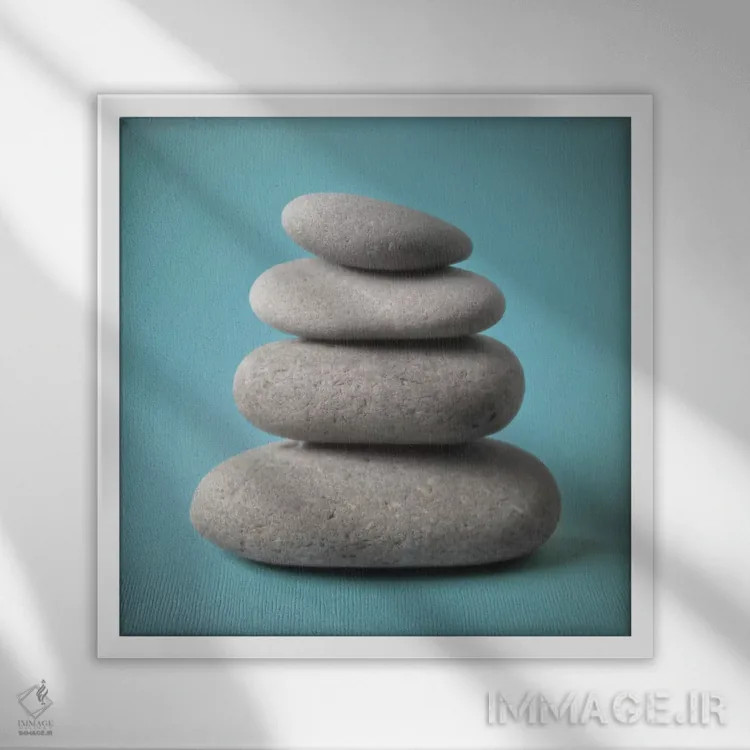 تابلو هنر سنگی دوم اثر آصاف فرانک - نمای قابدار سفید